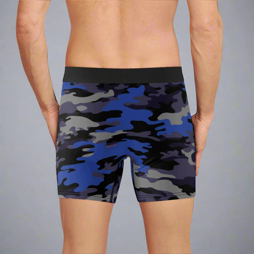 Blue Camo Mens Boxers by Highest Evolution