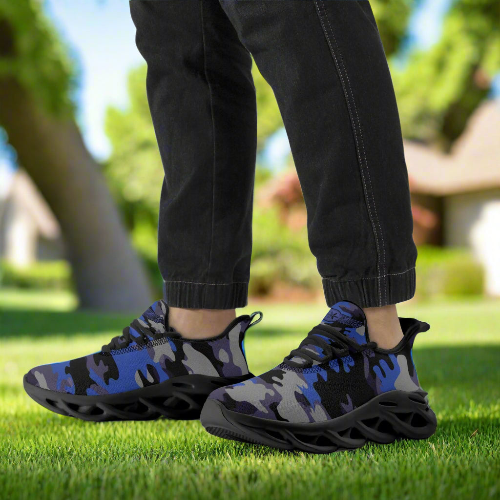 Blue Camo Runners by Highest Evolution