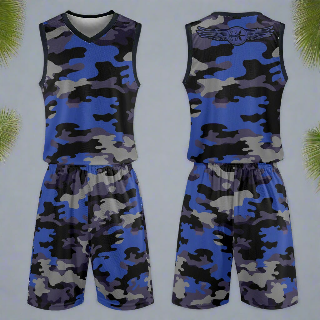 Blue Camo Jersey & Shorts by Highest Evolution