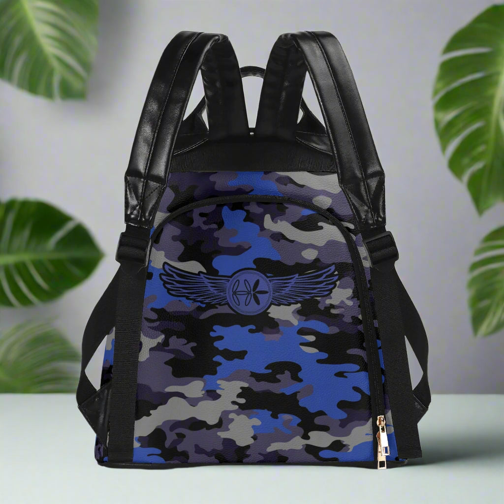 Blue Camo Backpack By Highest Evolution