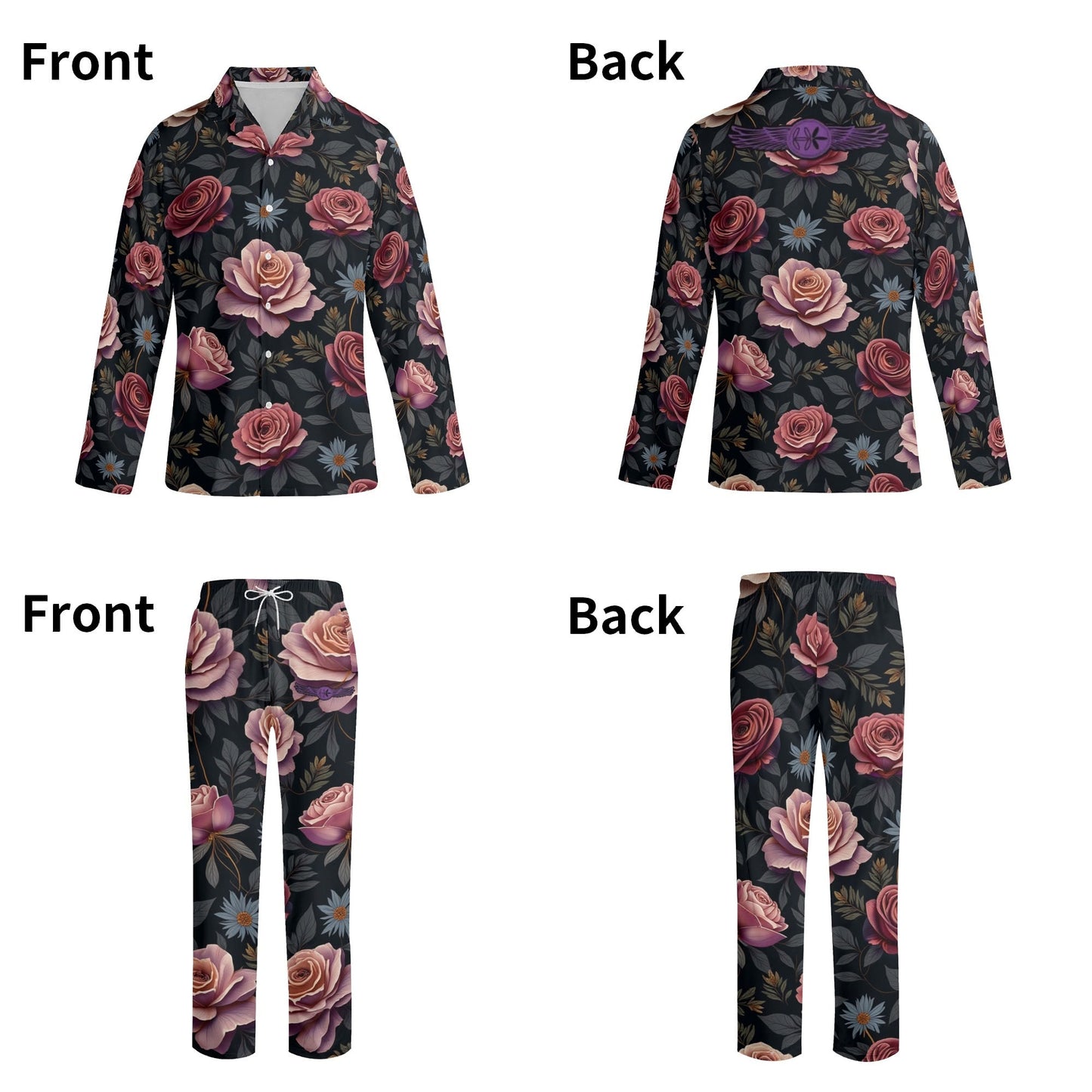 Rose Garden Long-Sleeve Pajama Set by Highest Evolution