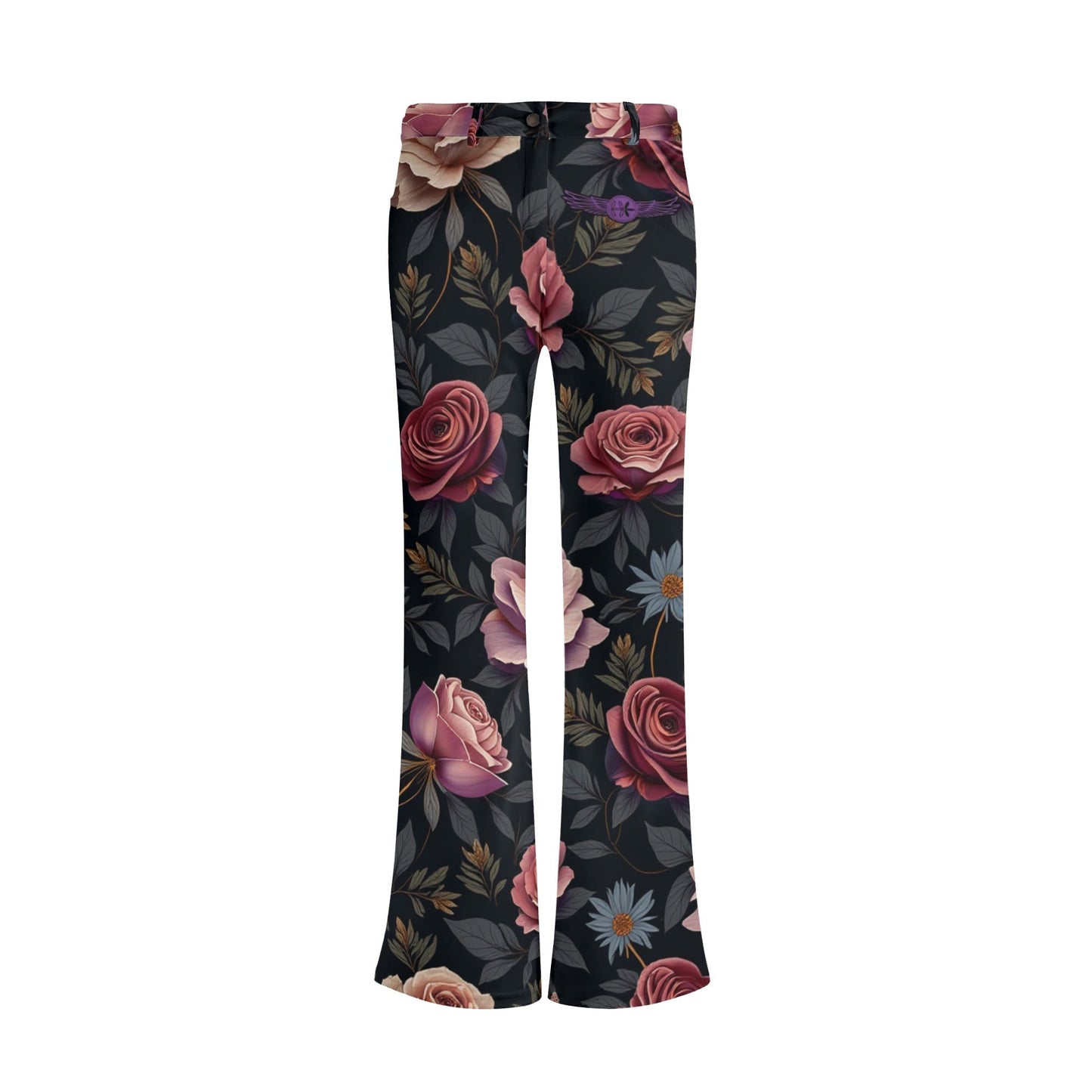 Womens Rose Garden Flare Pants by Highest Evolution