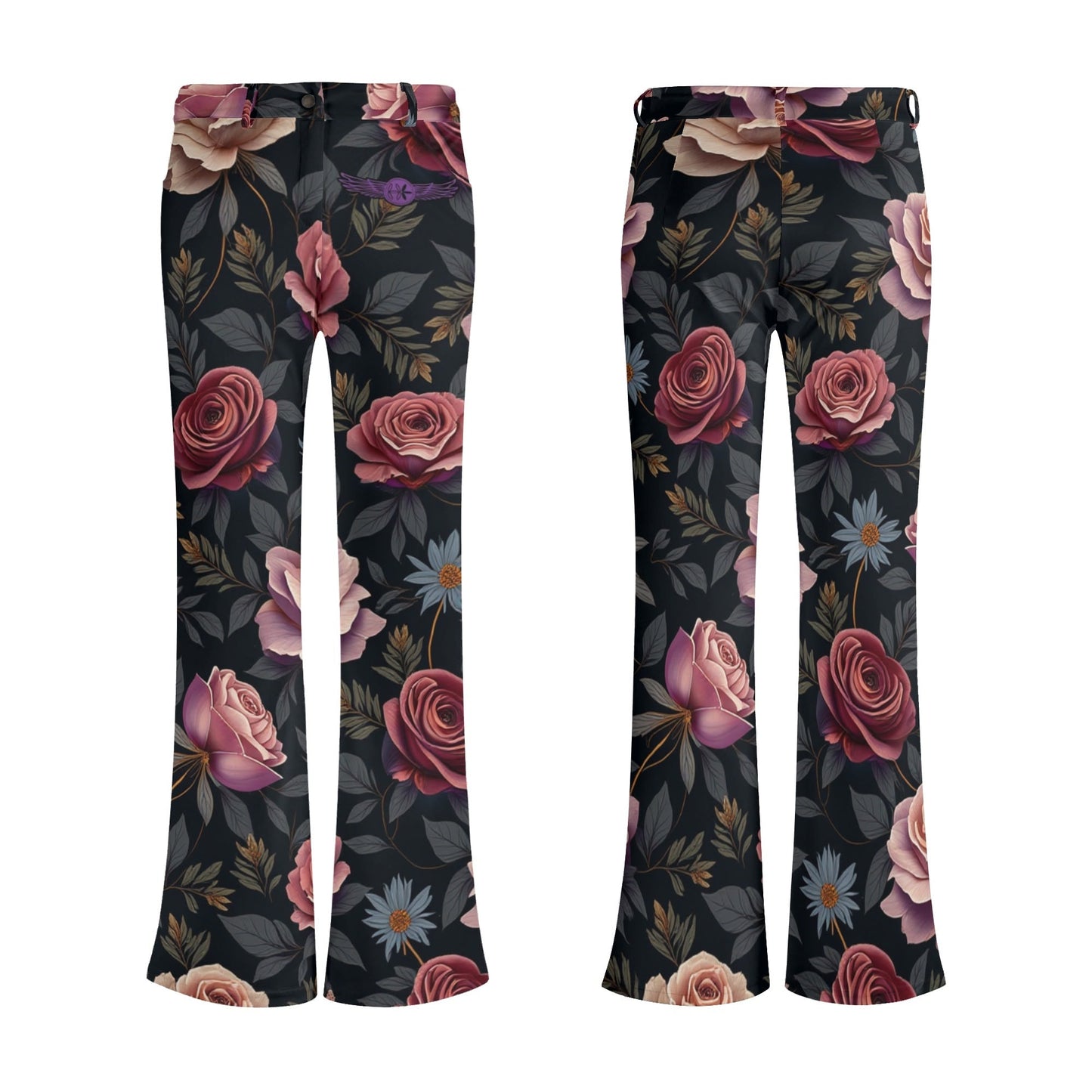 Womens Rose Garden Flare Pants by Highest Evolution