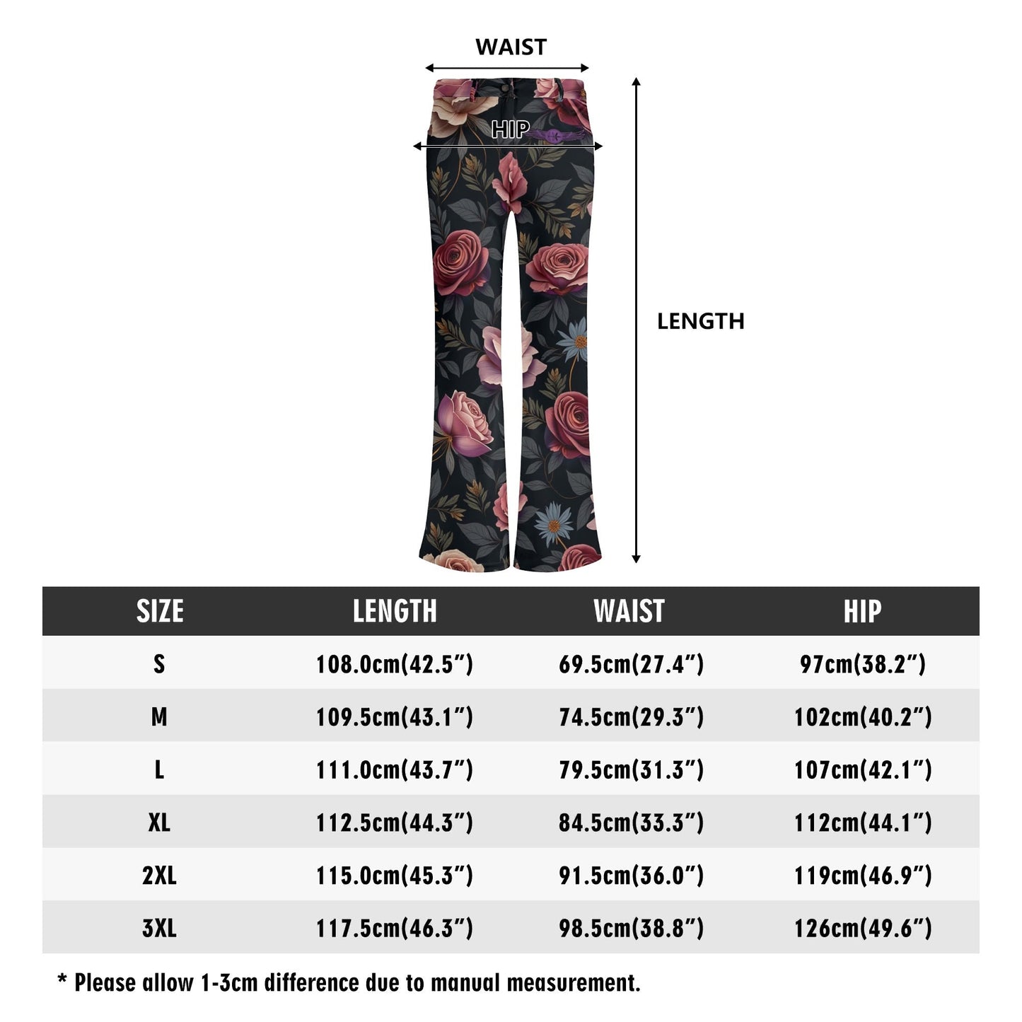 Womens Rose Garden Flare Pants by Highest Evolution