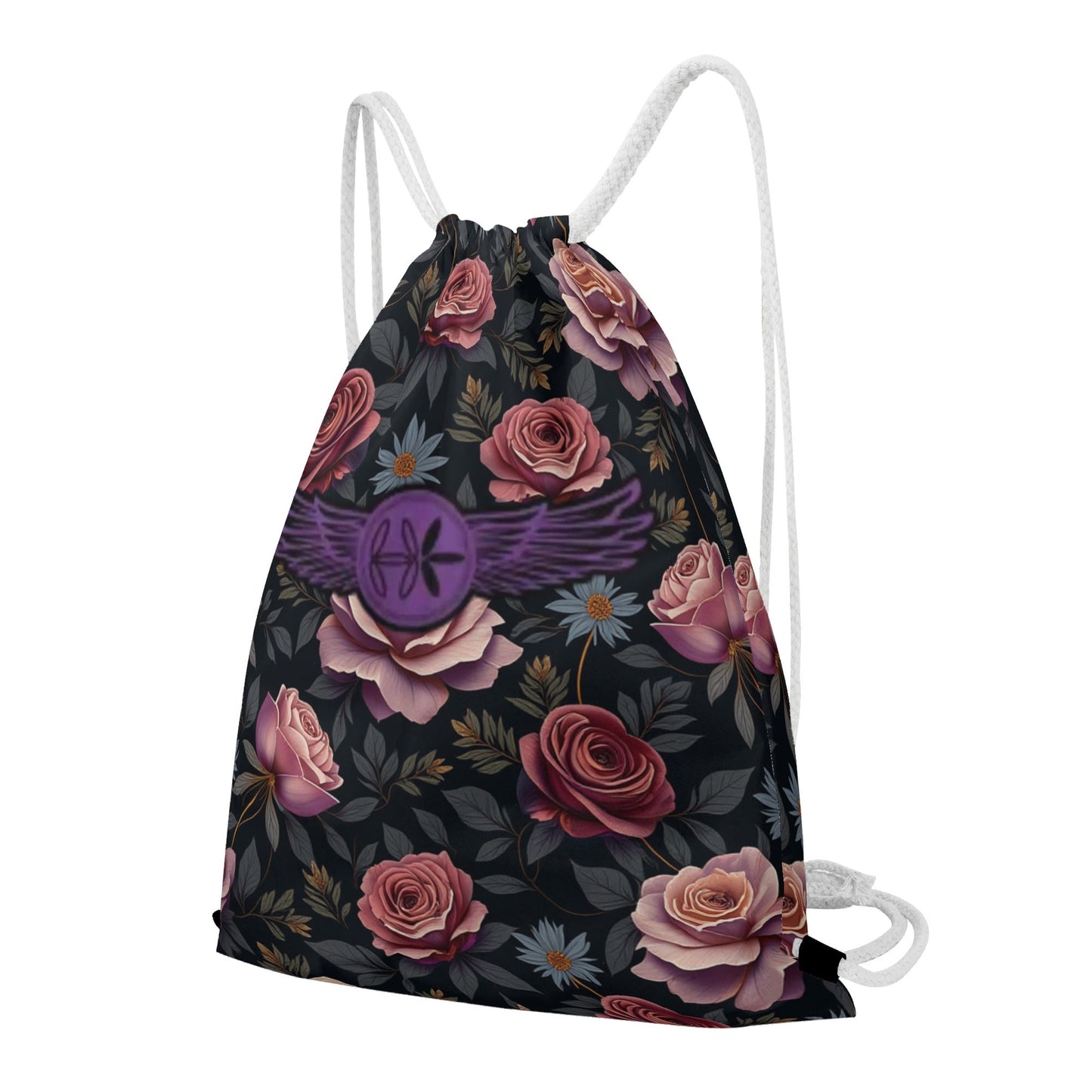 Rose Garden Drawstring Bag by Highest Evolution