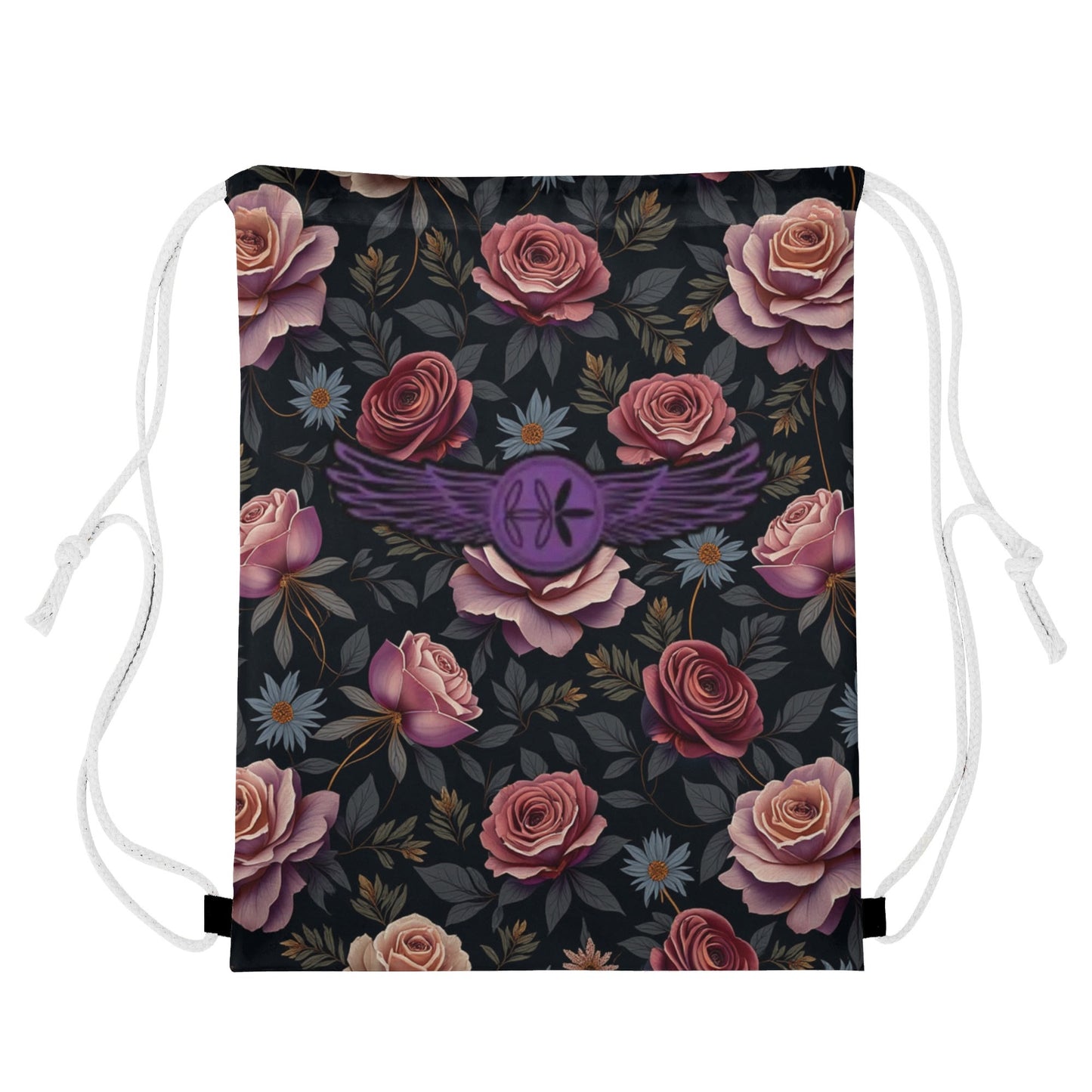 Rose Garden Drawstring Bag by Highest Evolution
