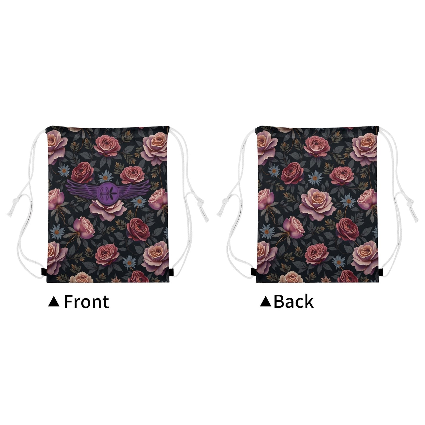 Rose Garden Drawstring Bag by Highest Evolution