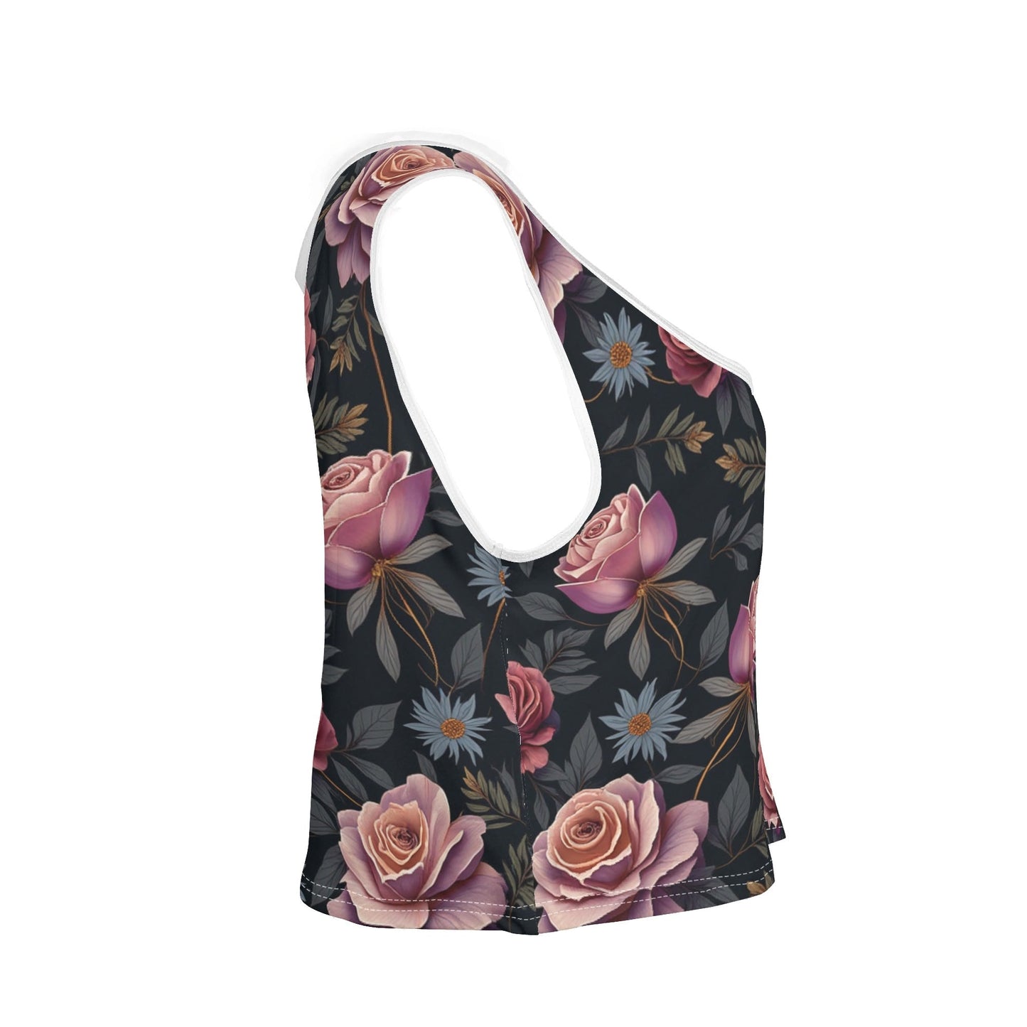 Womens Sleeveless Rose Garden Sports Bra Workout Crop Tank Top By Highest Evolution