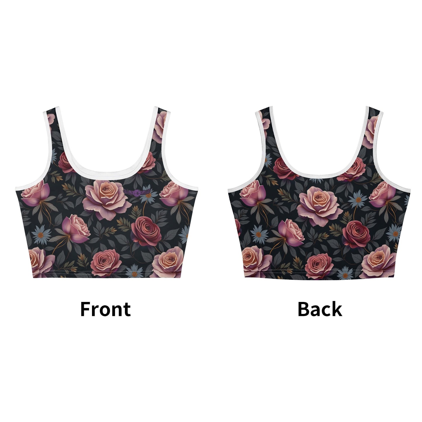 Womens Rose Garden Sleeveless Crop Tank Top by Highest Evolution
