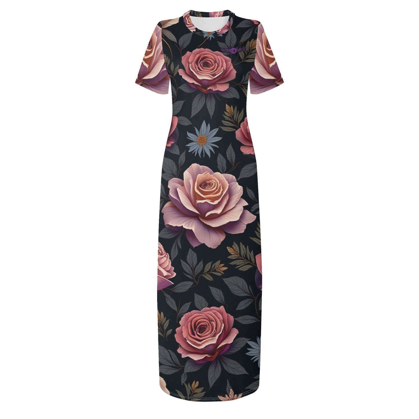 Womens Rose Garden Short Sleeve Dress by Highest Evolution