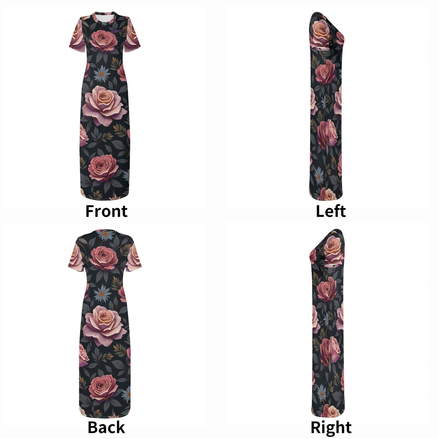 Womens Rose Garden Short Sleeve Dress by Highest Evolution