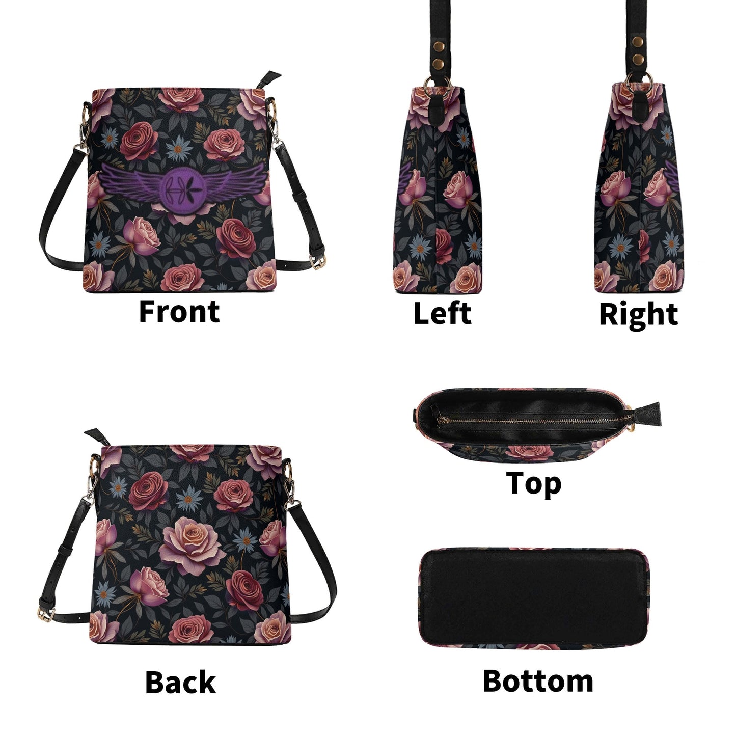 Womens Rose Garden Bucket Shoulder Bag by Highest Evolution