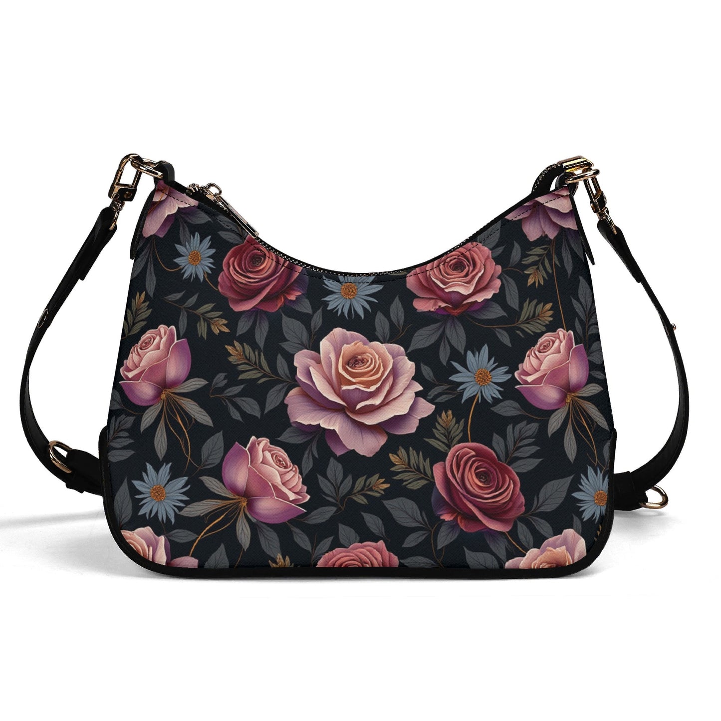 Lady Twill Leather Rose Garden Chain Shoulder Bag by Highest Evolution