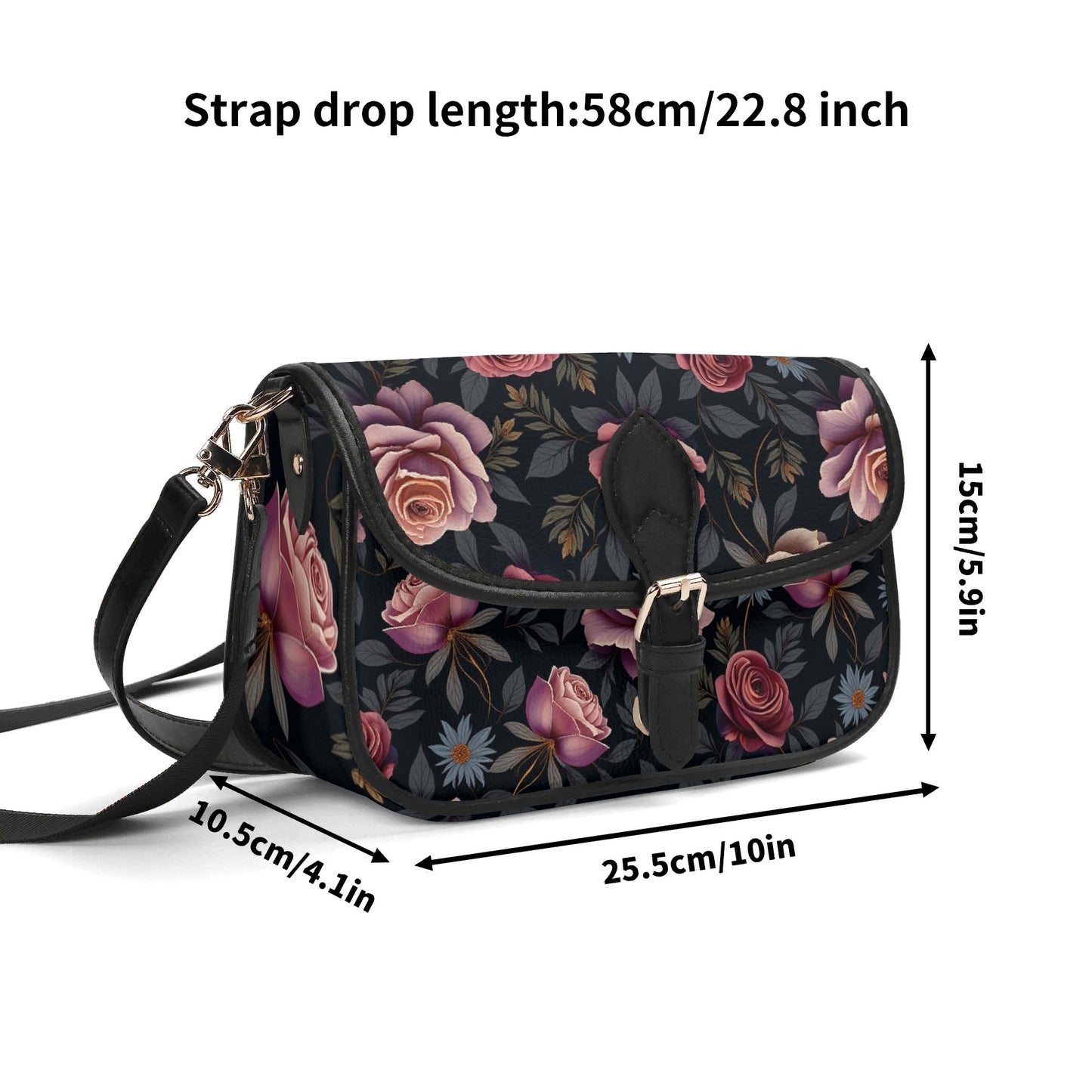 Womens Rose Garden Chain Crossbody Bag Square bag