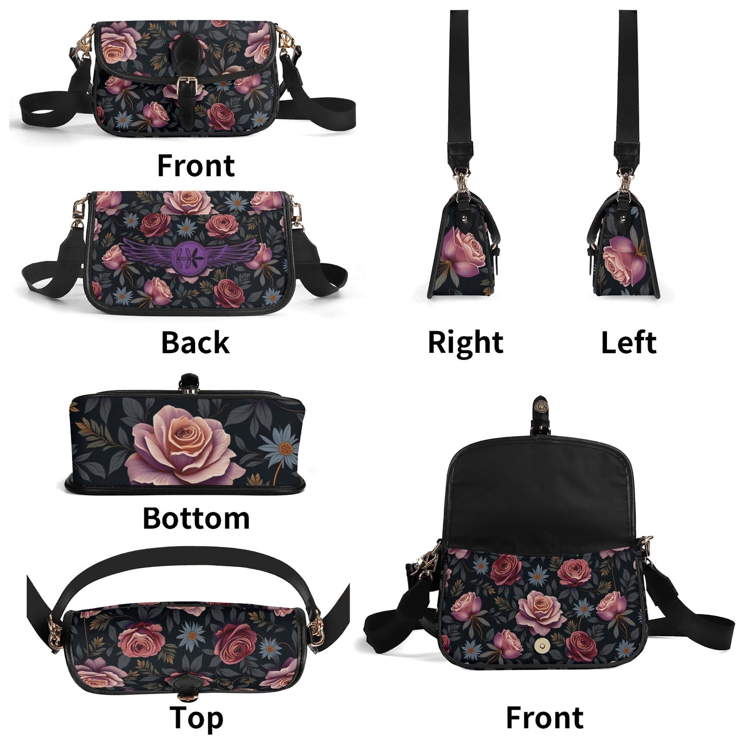 Womens Rose Garden Chain Crossbody Bag Square bag