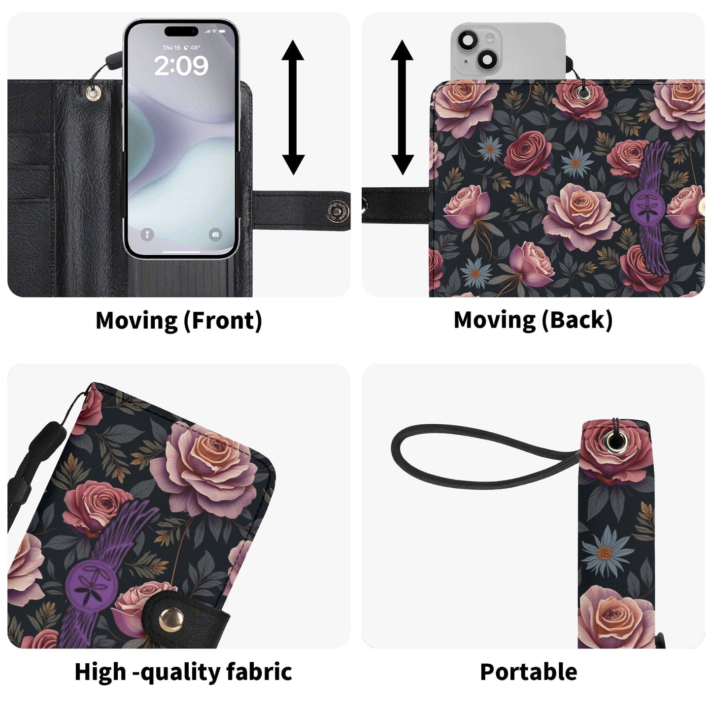 Rose Garden Leather Phone Case Cover by Highest Evolution