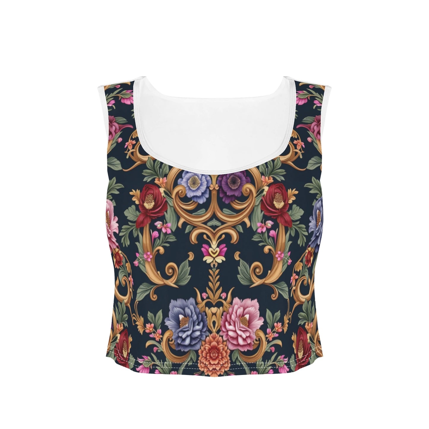 Womens Royal Floral Sports Tank Top