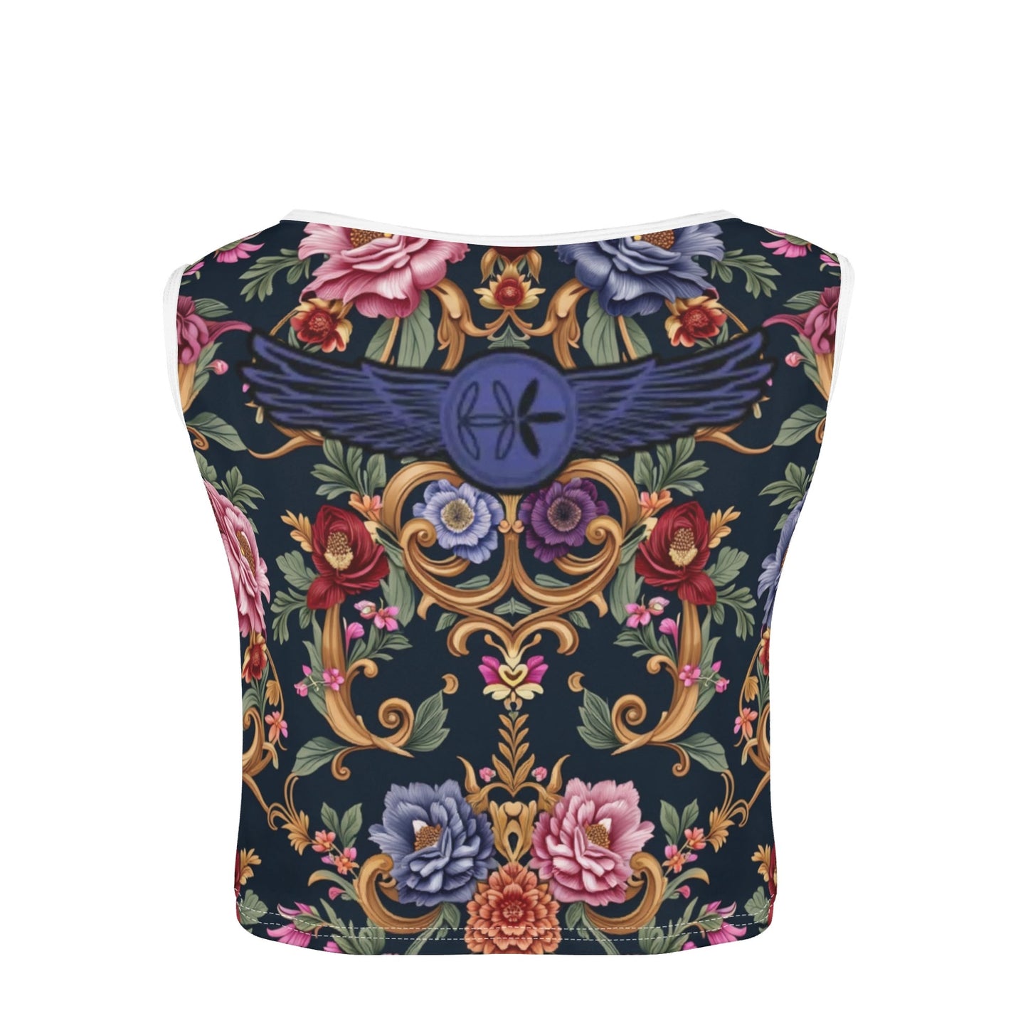Womens Royal Floral Sports Tank Top