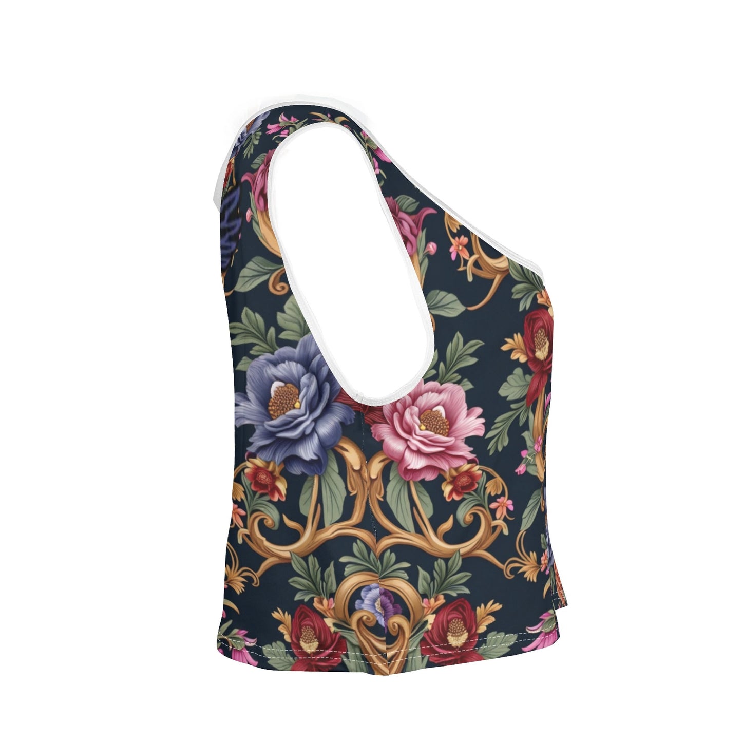 Womens Royal Floral Sports Tank Top