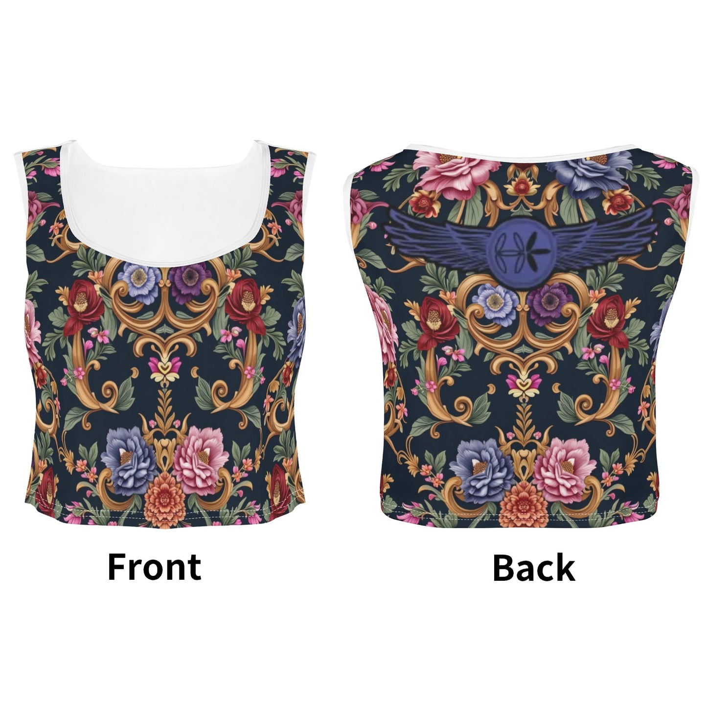 Womens Royal Floral Sports Tank Top