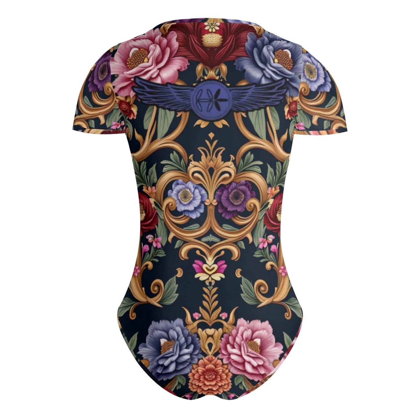 Womens Crew Neck Short Sleeve Slim Fit Bodysuit