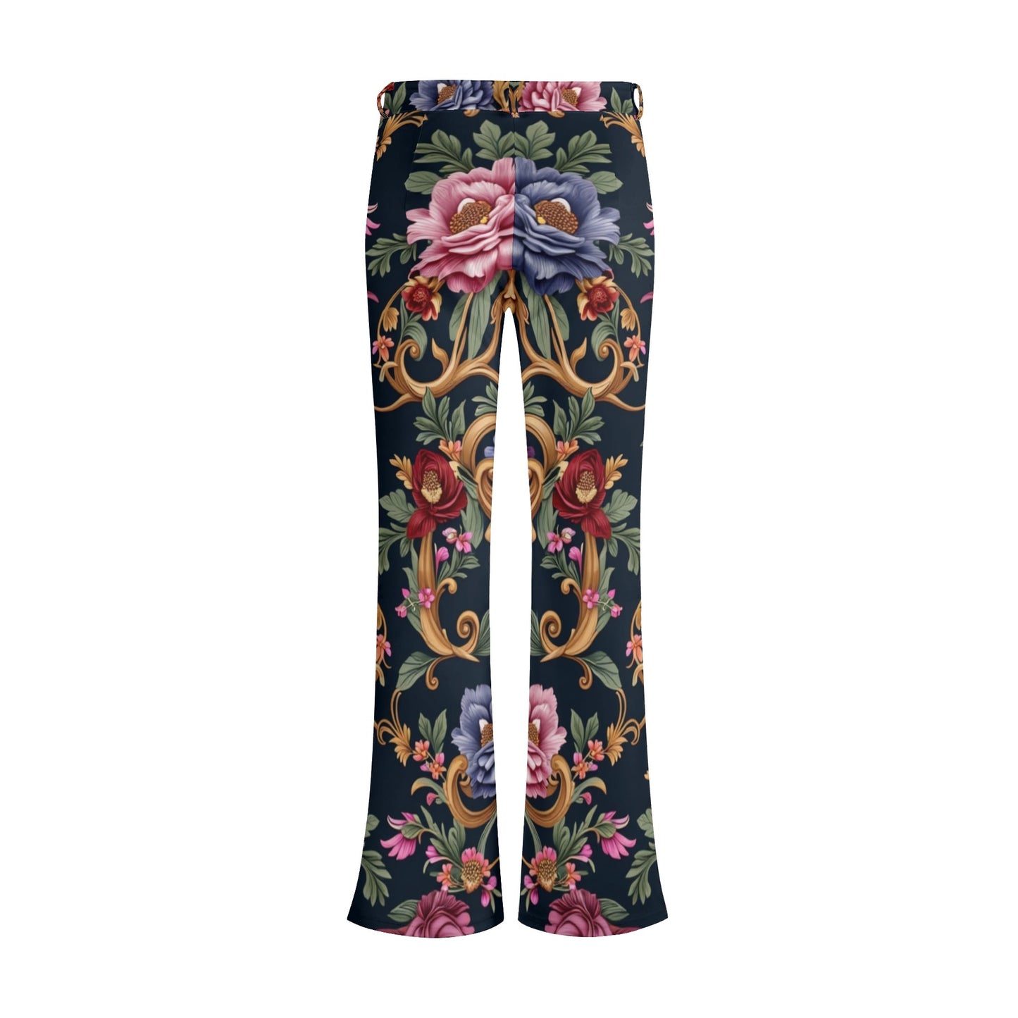 Womens Royal Floral Flare Pants