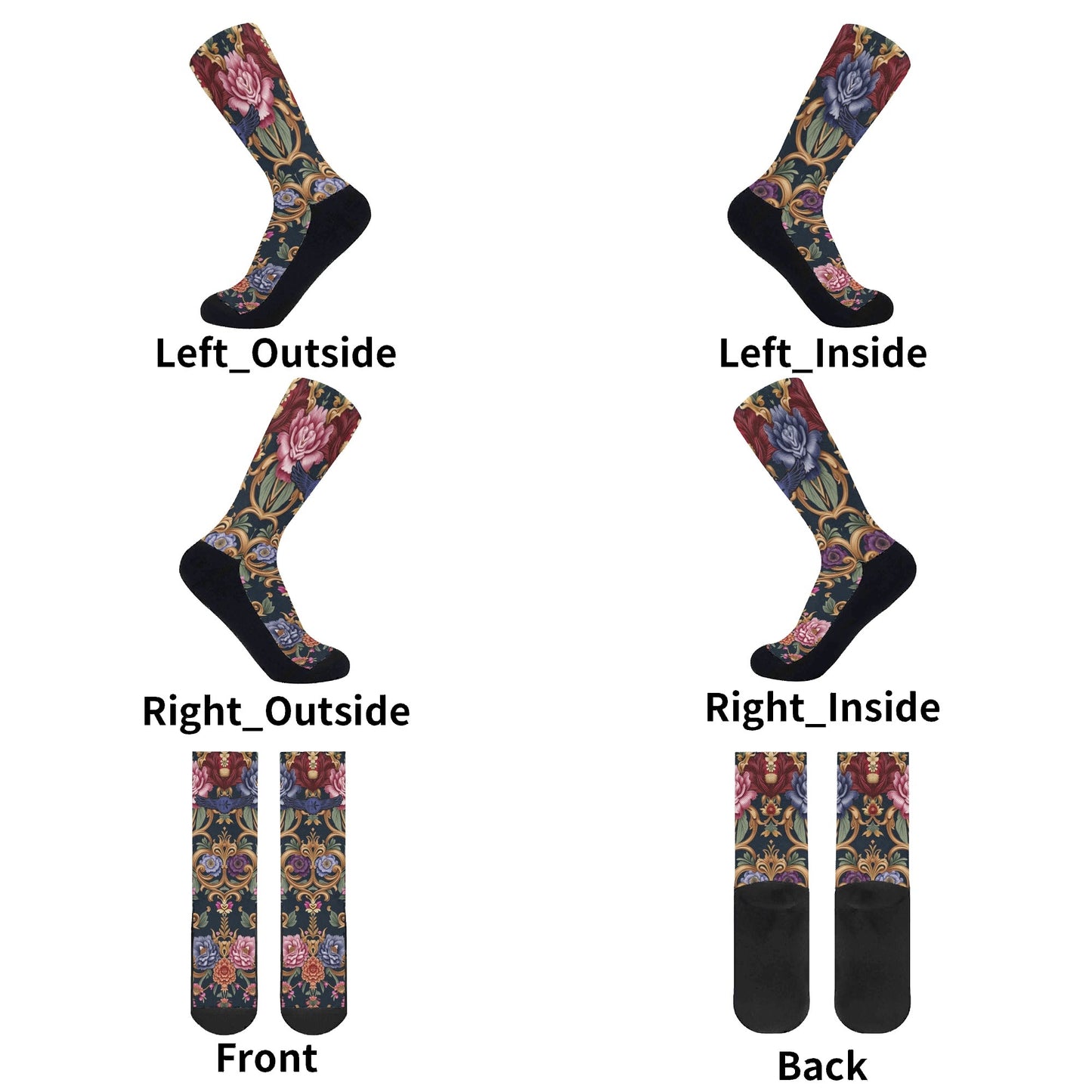 Royal Floral Crew Socks