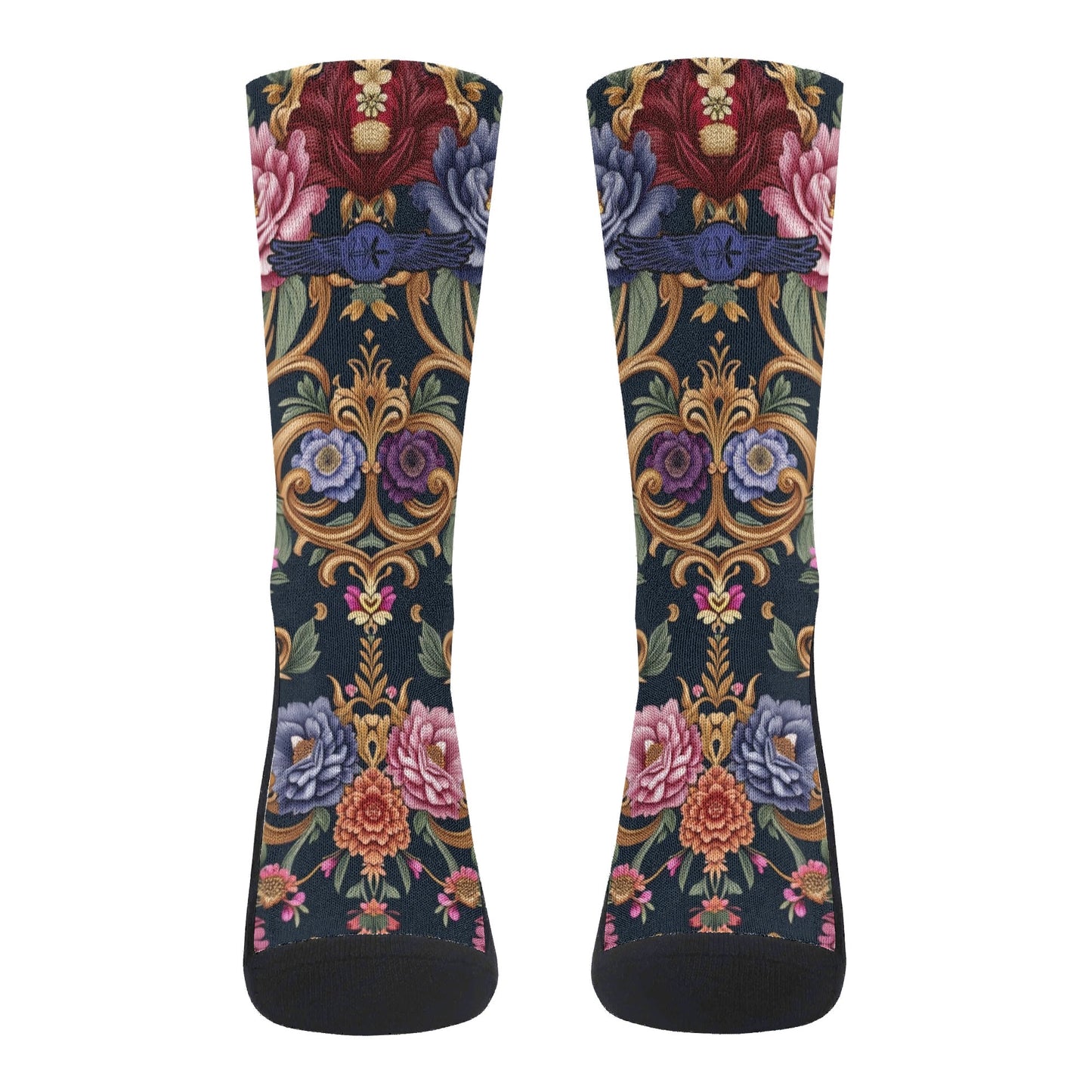 Royal Floral Crew Socks