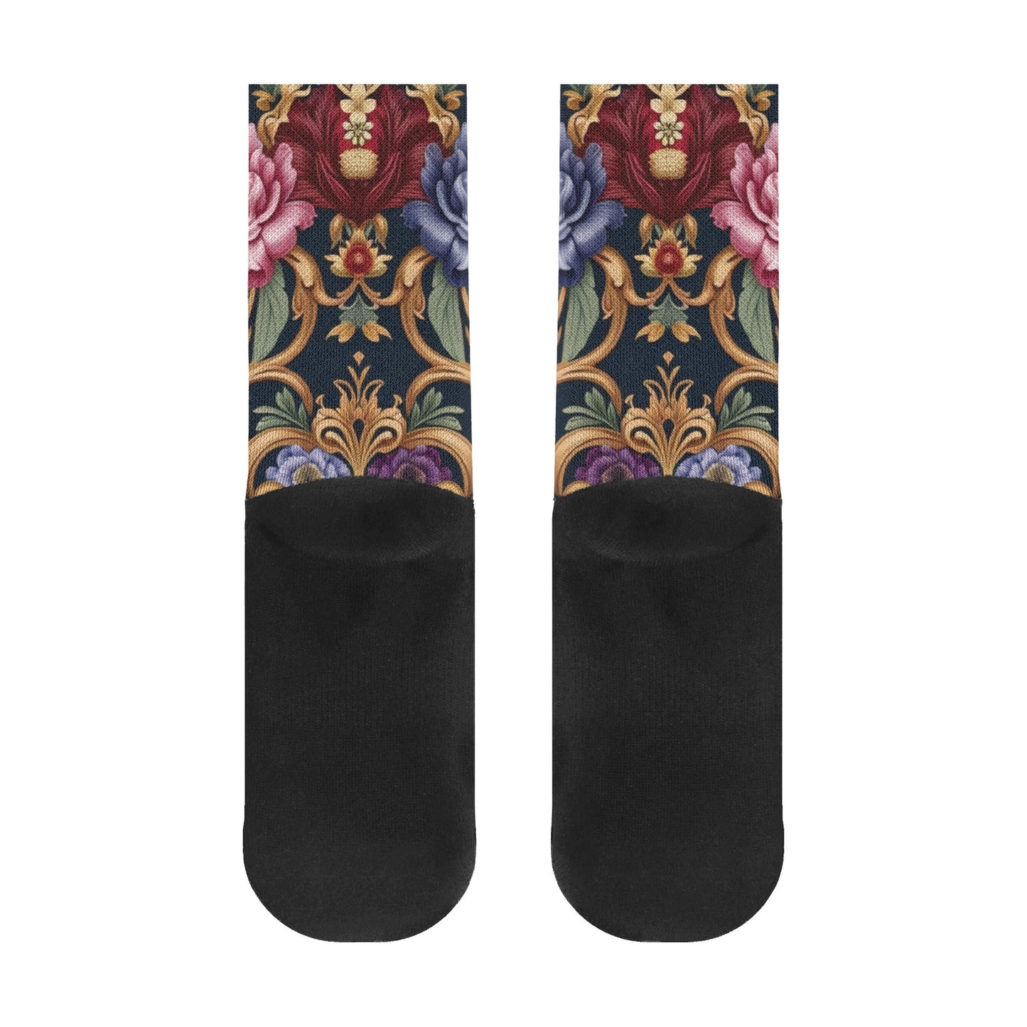 Royal Floral Crew Socks