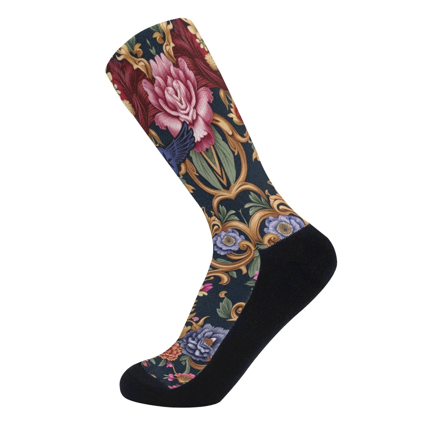 Royal Floral Crew Socks