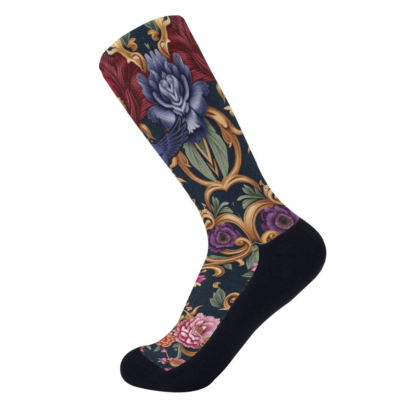 Royal Floral Crew Socks