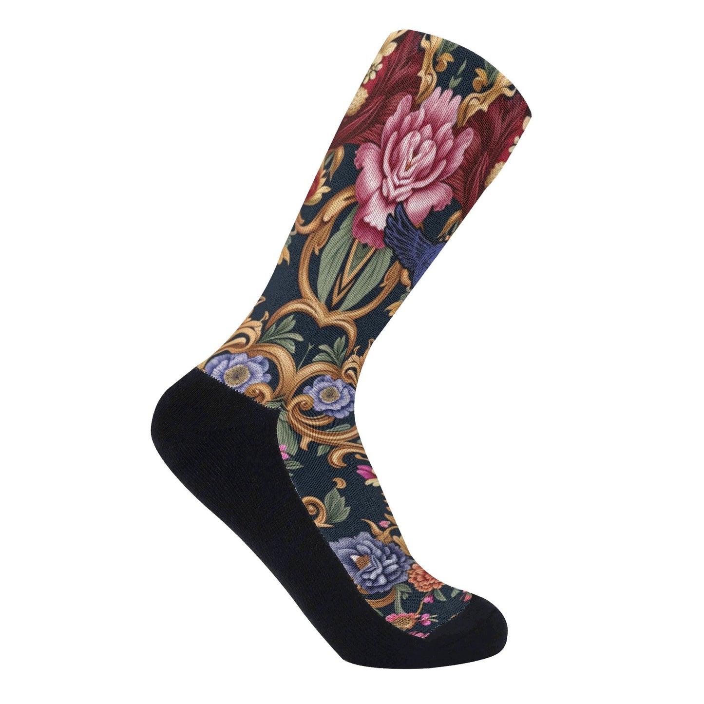 Royal Floral Crew Socks