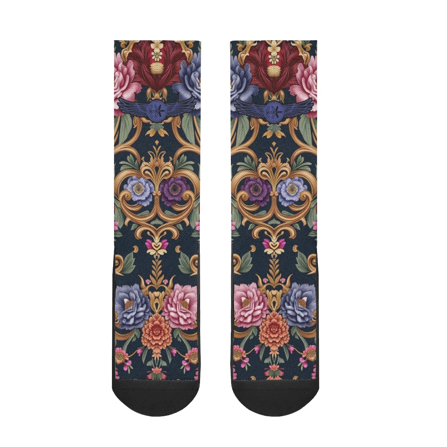 Royal Floral Crew Socks