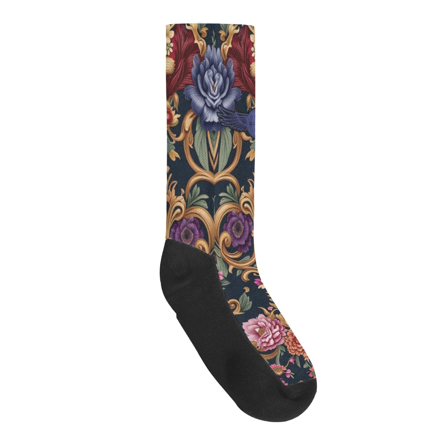 Royal Floral Crew Socks