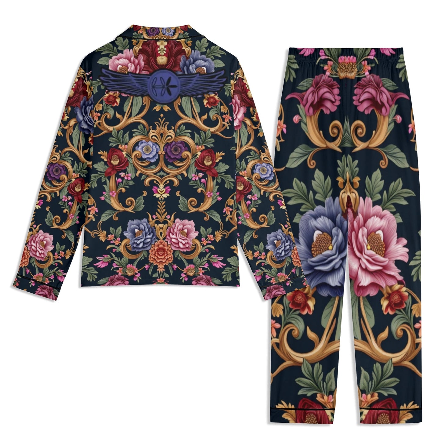 Long Sleeve Royal Floral Pajama Set