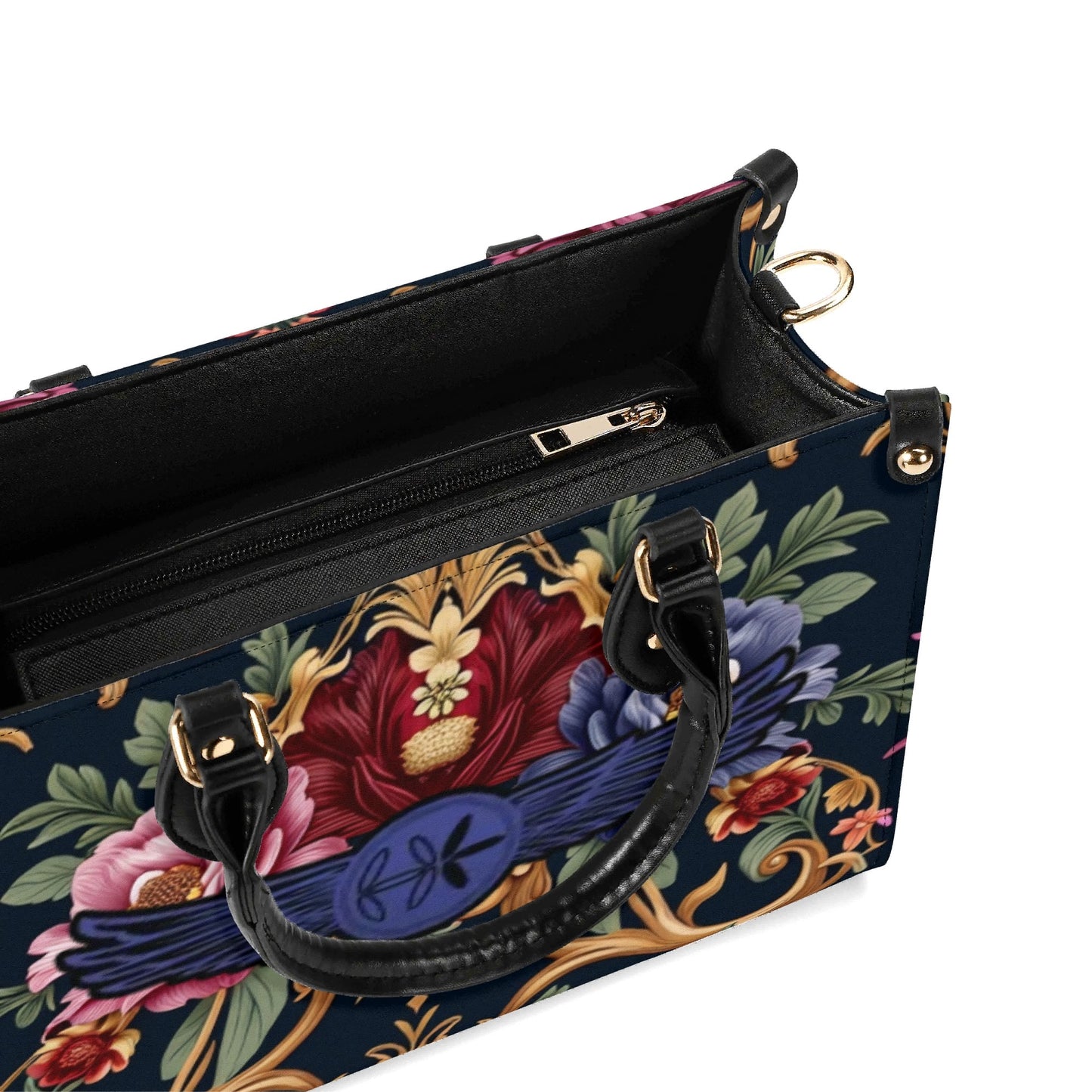 Womens Royal Floral Leather Handbag by Highest Evolution
