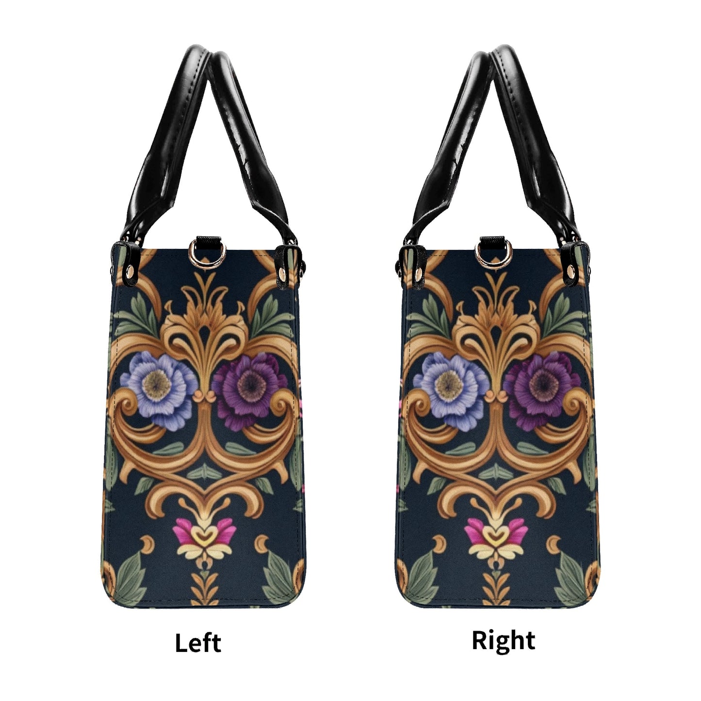 Womens Royal Floral Leather Handbag by Highest Evolution
