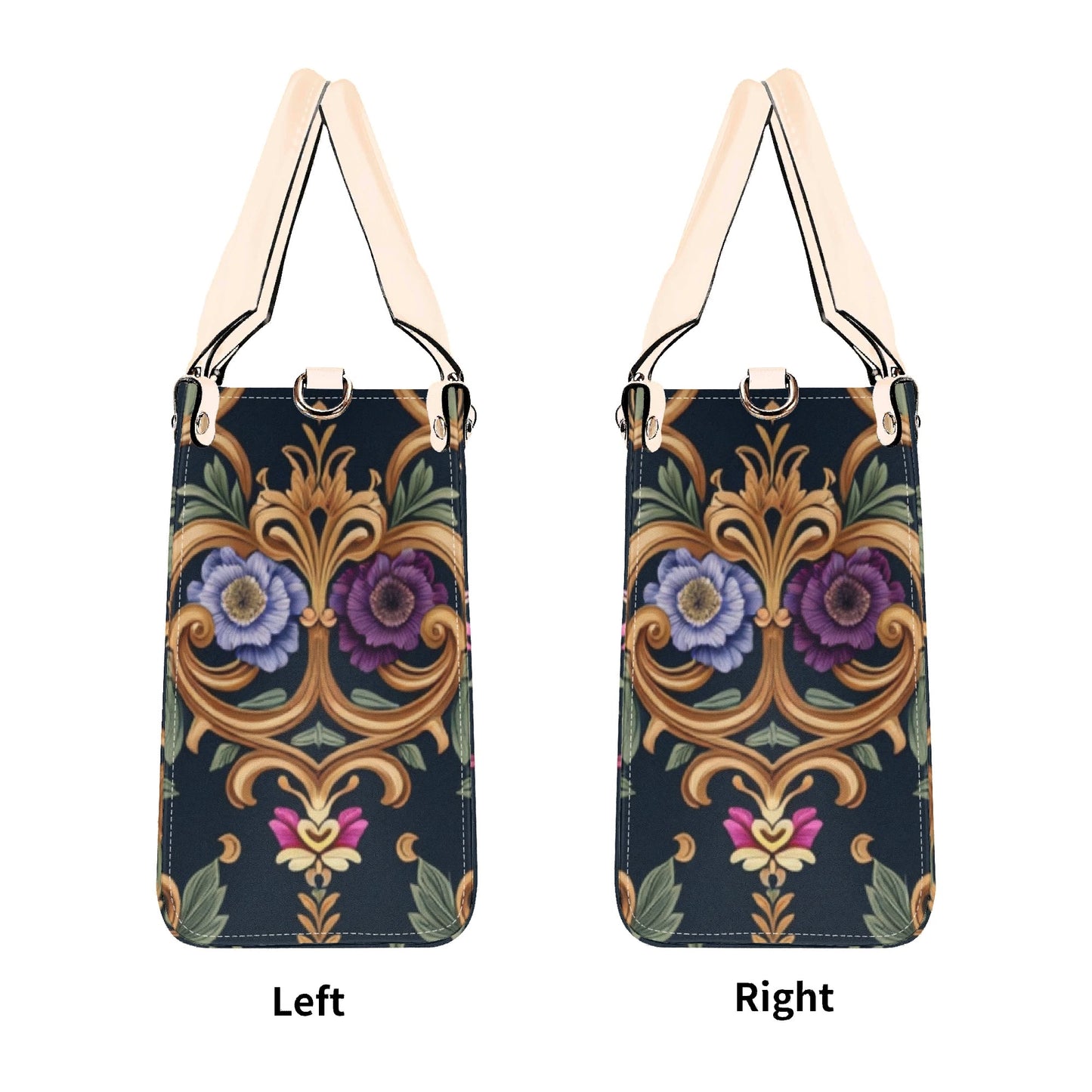 Womens Royal Floral Leather Handbag by Highest Evolution