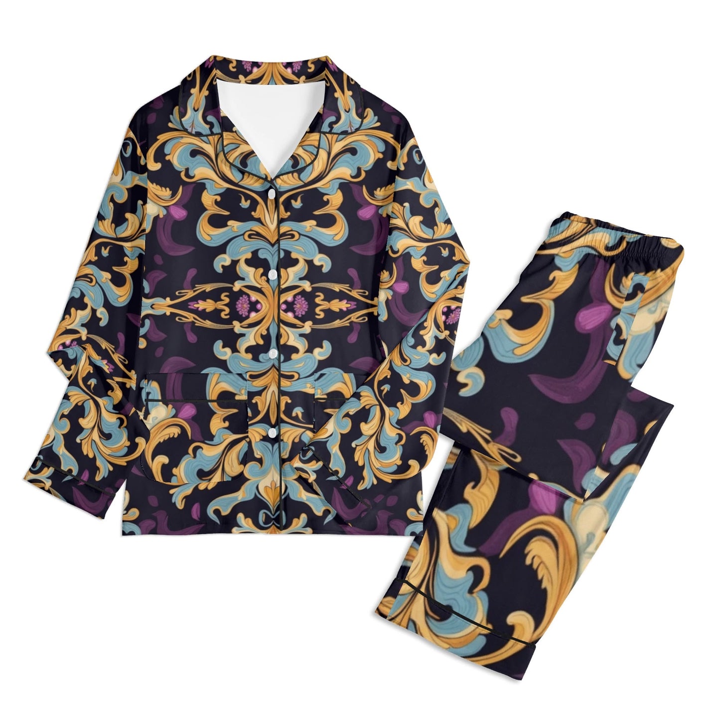 Childrens Long Sleeve Aiden Pajama Set with Pockets