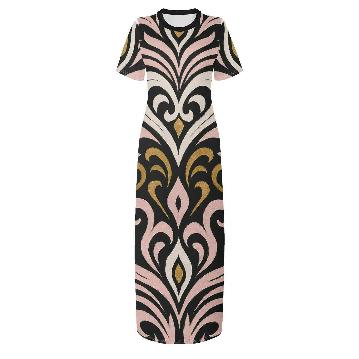 Womens Short Sleeve Queens Aura Tshirt Long Dresses