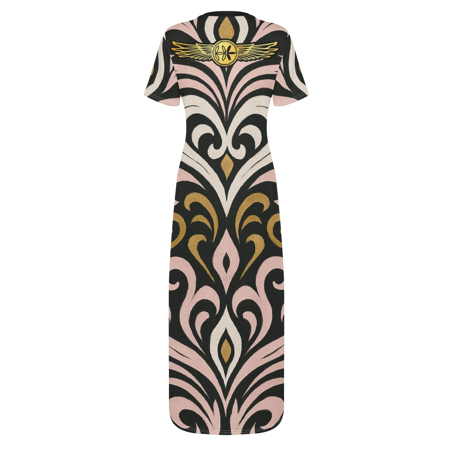 Womens Short Sleeve Queens Aura Tshirt Long Dresses