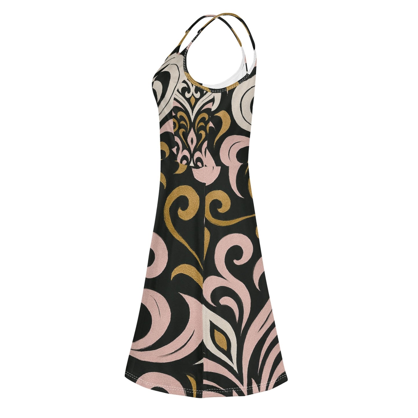 Womens Queens Aura Spaghetti Strap Short Dress