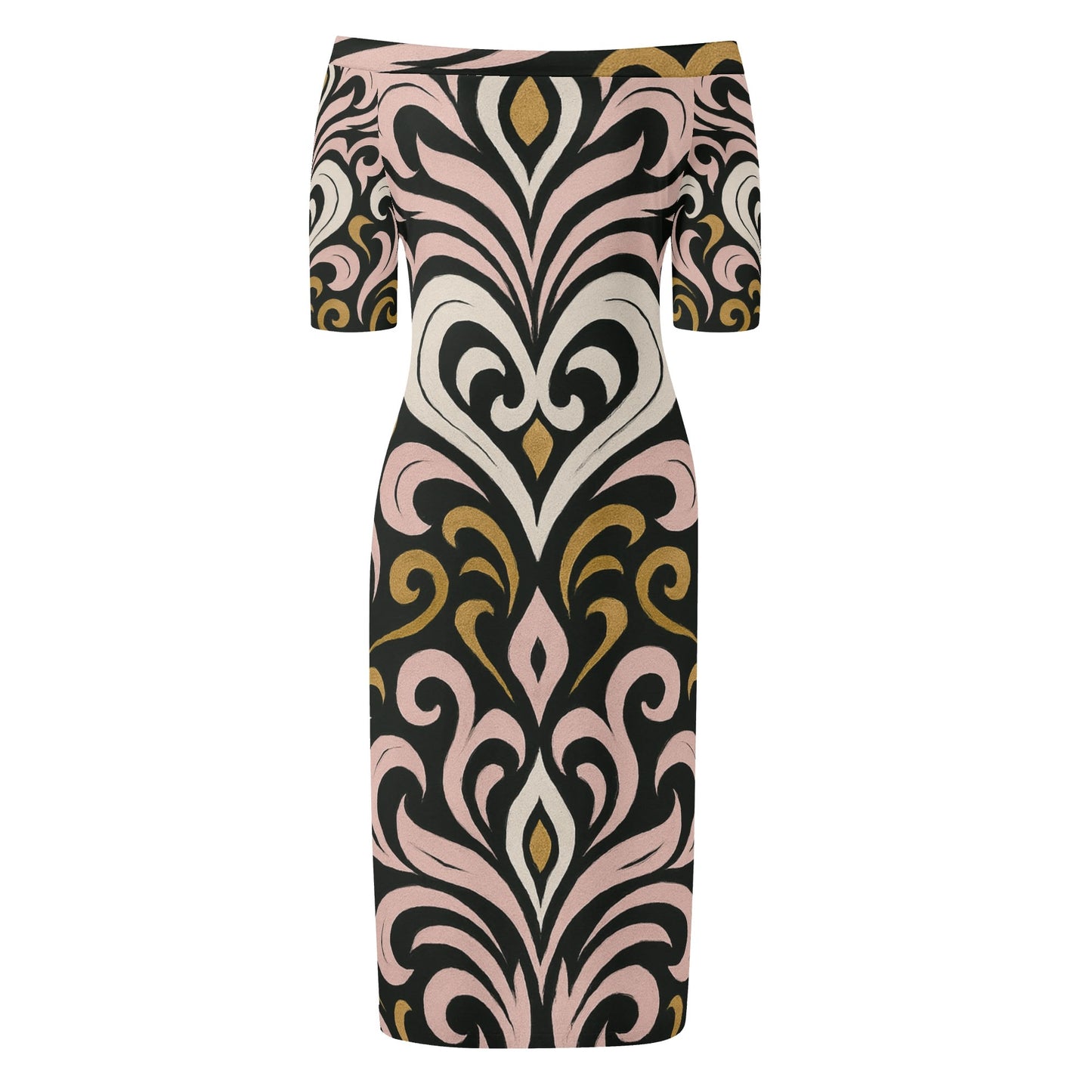 Womens Queen Aura Off The Shoulder Short Sleeve Dress