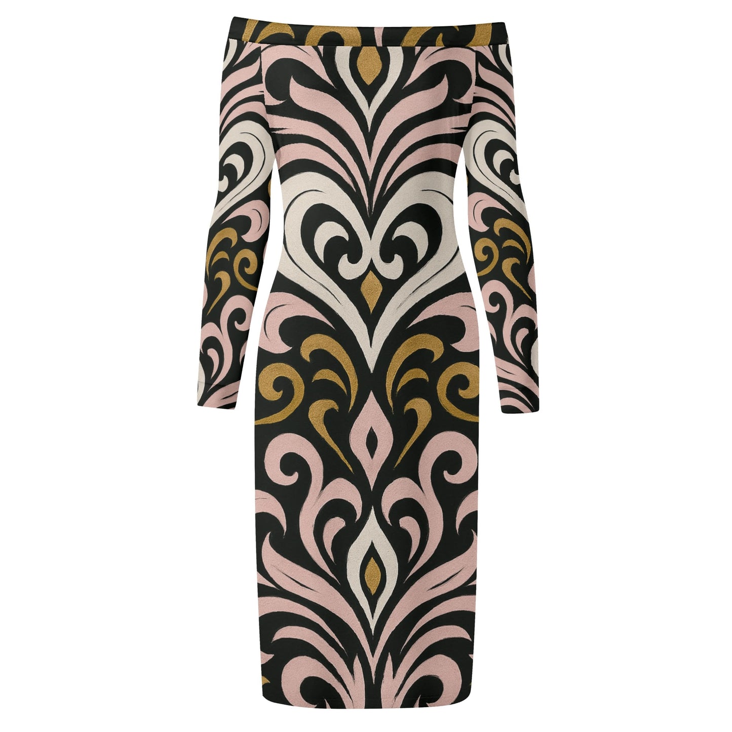 Womens Queen Aura Off The Shoulder Long Sleeve Dress