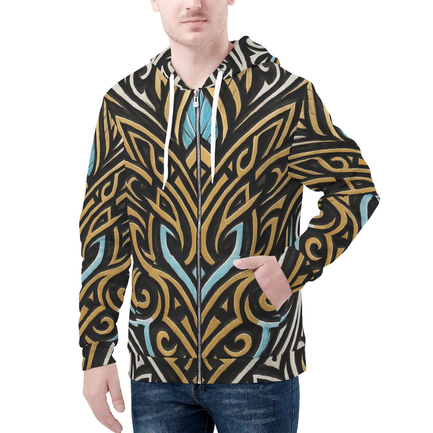 Mens Royal Warrior Zip up Hoodie