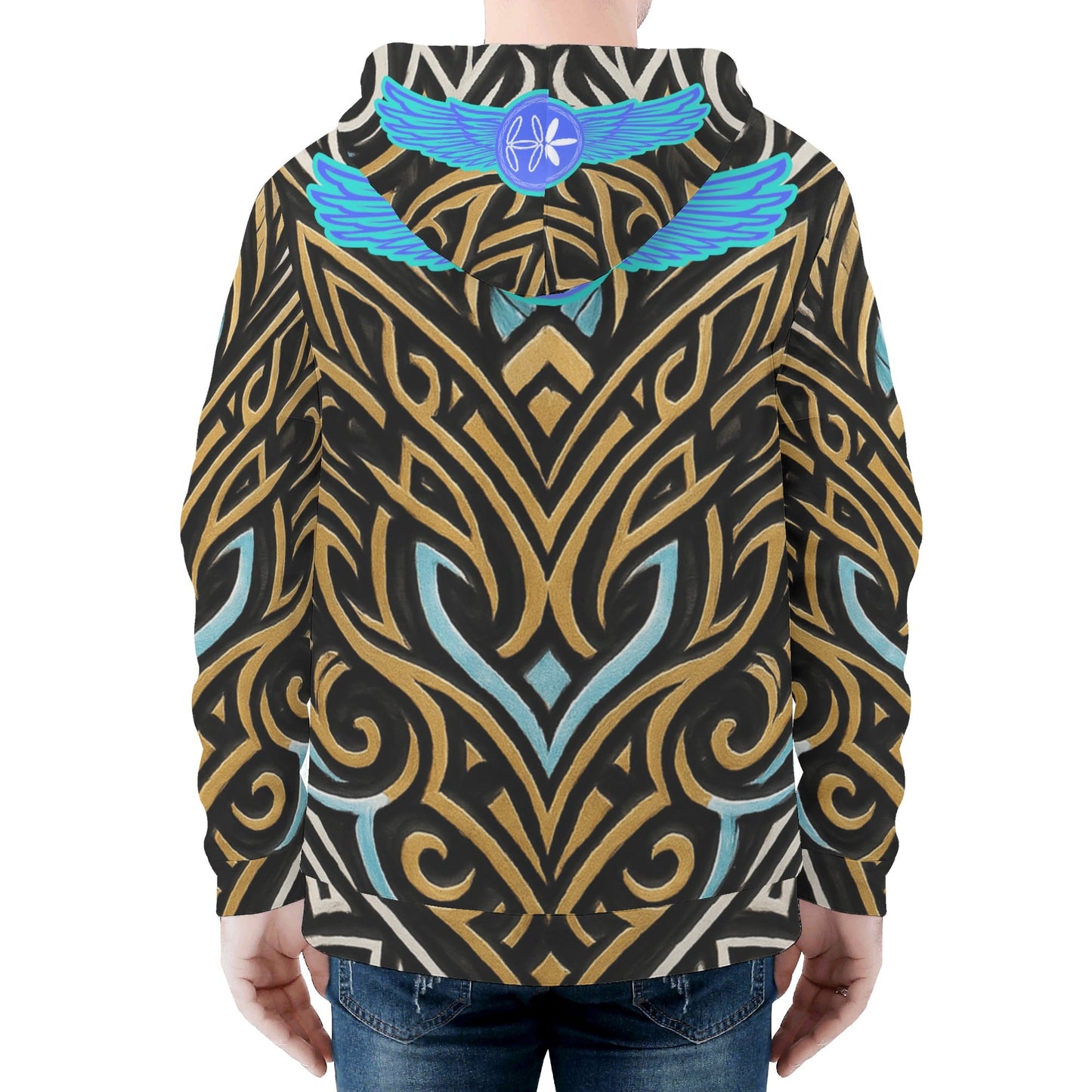 Mens Royal Warrior Zip up Hoodie
