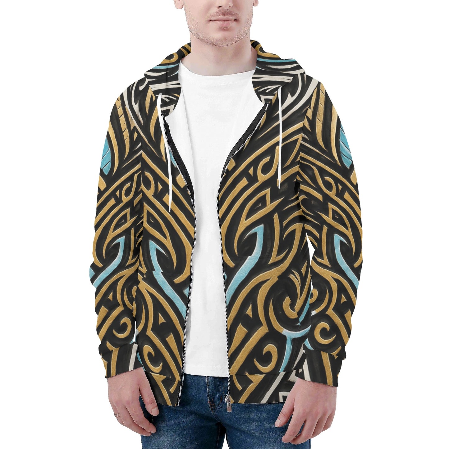 Mens Royal Warrior Zip up Hoodie