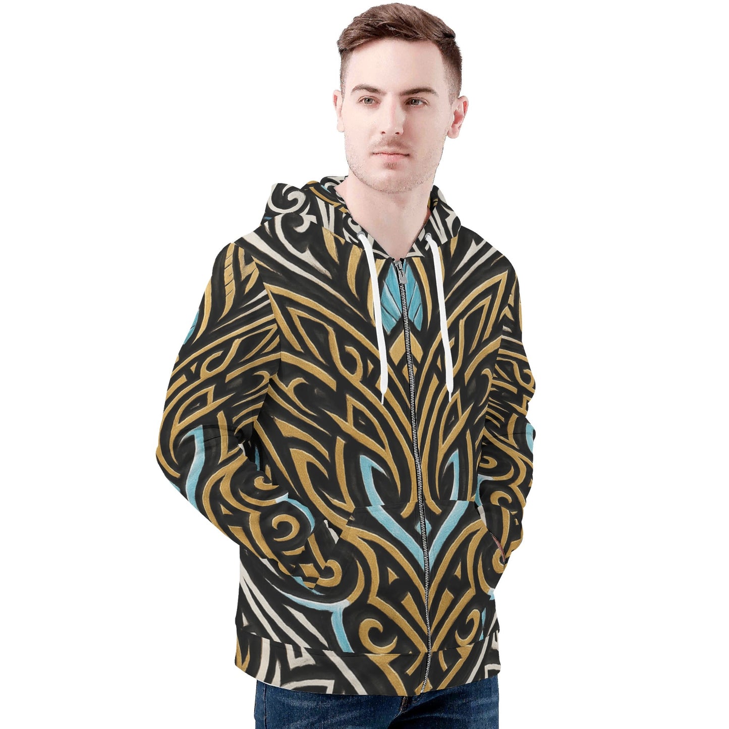 Mens Royal Warrior Zip up Hoodie