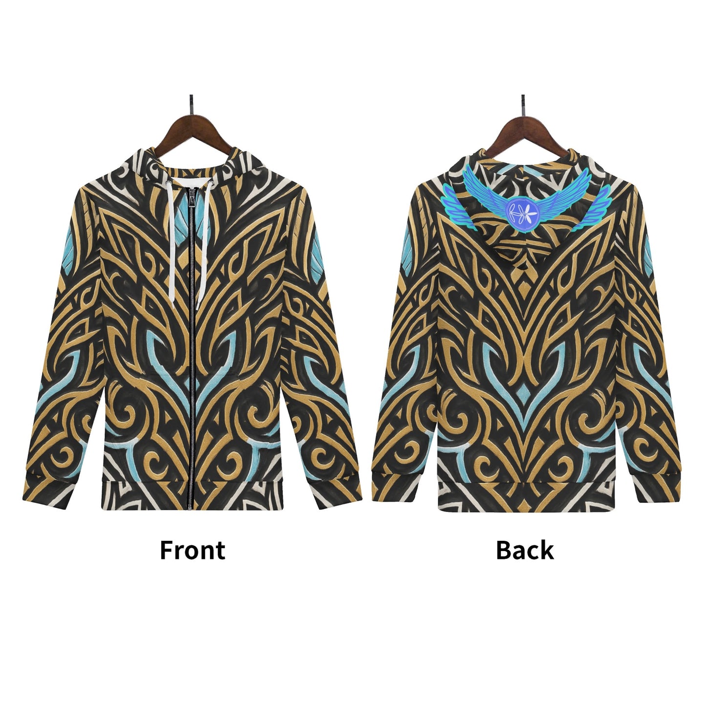 Mens Royal Warrior Zip up Hoodie