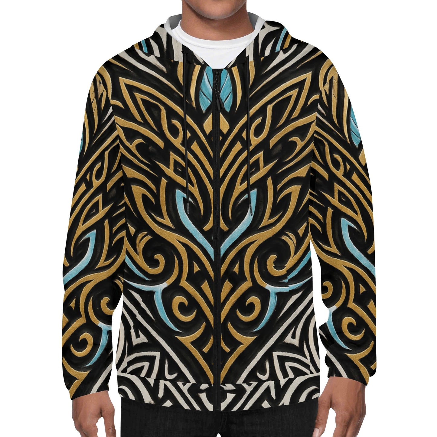 Mens Royal Warrior Lightweight Zip Hoodie
